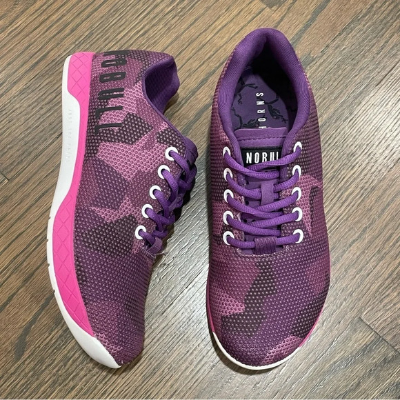 NOBULL PURPLE CAMO TRAINERS Women 6.5 Mens 5